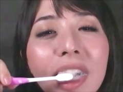 Japanese cum brushing scene selected